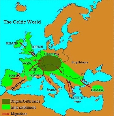 Mapa expanze Kelt
